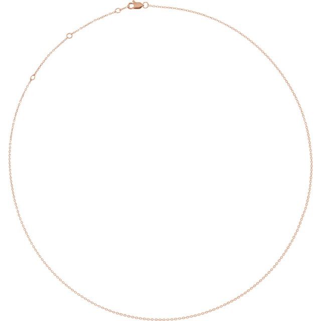 18K Rose 1 mm Diamond-Cut Cable 16 Chain
