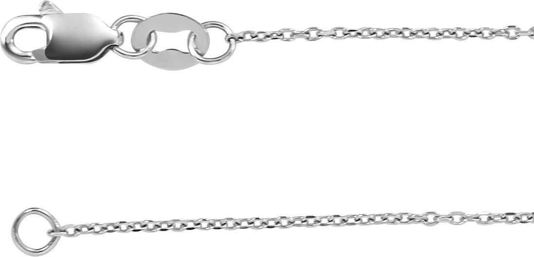 Platinum 1 mm Adjustable Diamond-Cut Cable 16-18" Chain