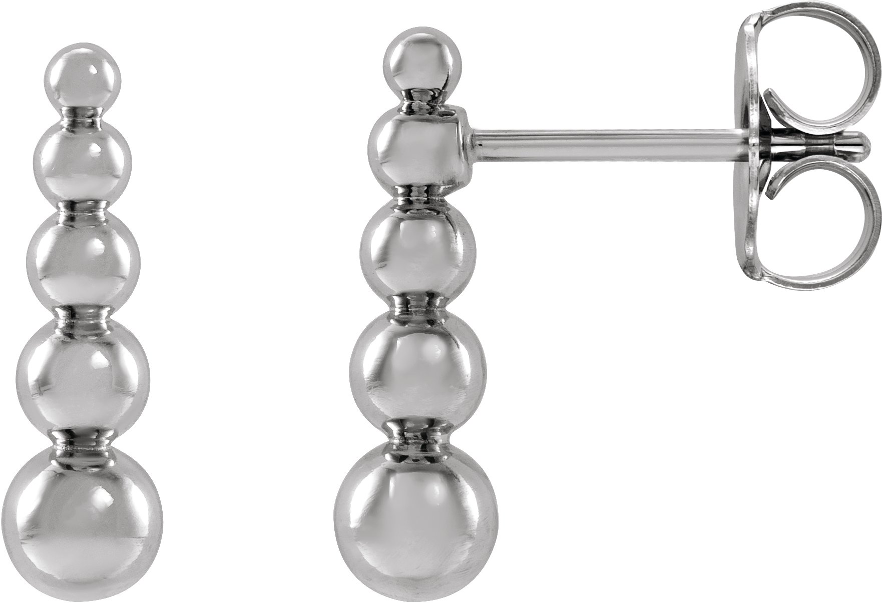 Sterling Silver Graduated Ball Earrings