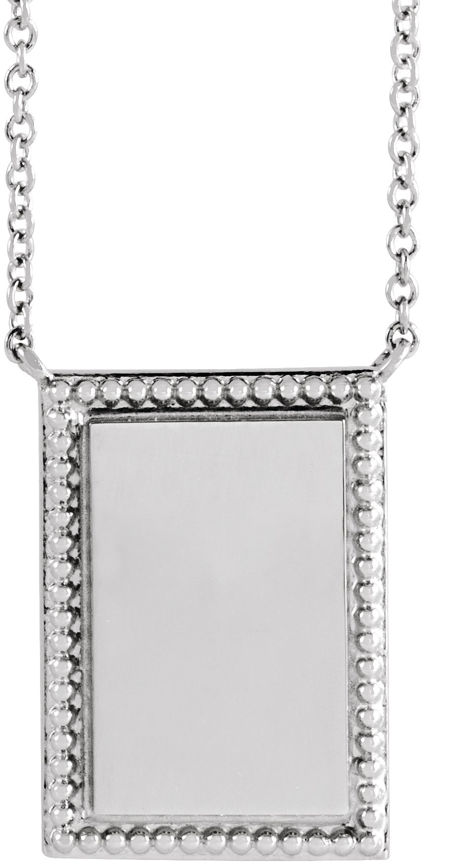 Engravable Beaded Bar Necklace