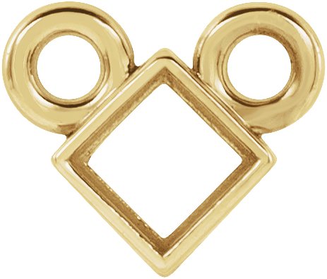 Square Bezel-Set Necklace Center