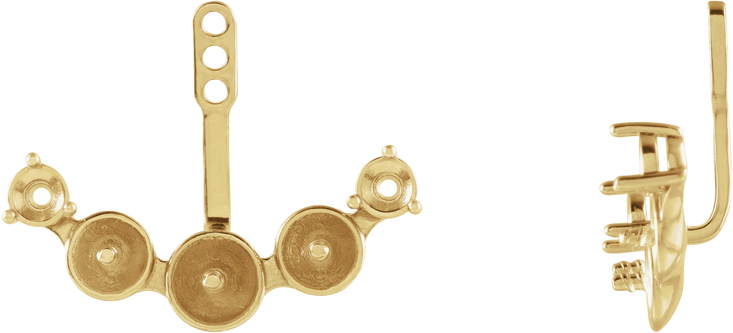 Three-Stone Pearl Earring Jackets