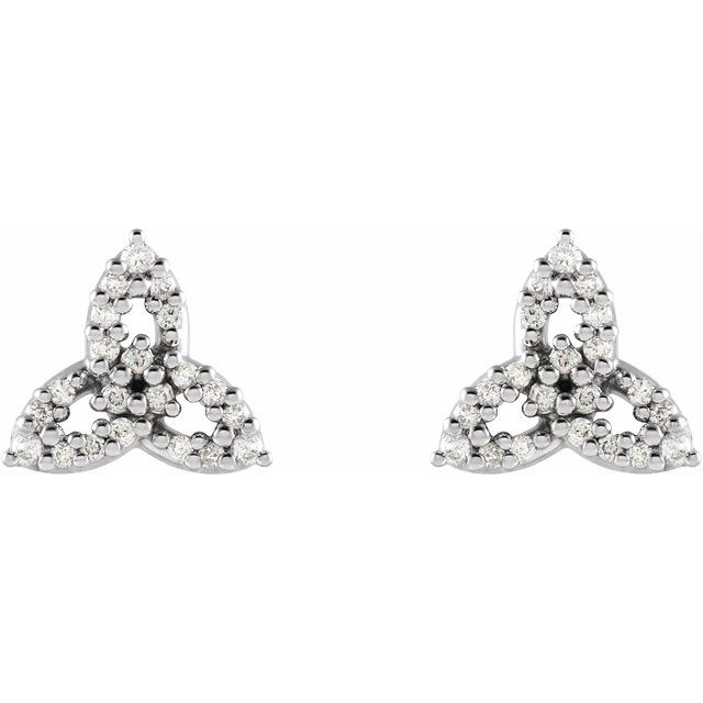 14K White 1/10 CTW Natural Diamond Celtic-Inspired Trinity Earrings
