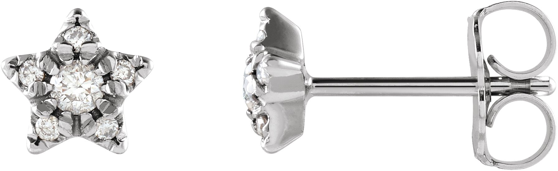 Sterling Silver .1 CTW Diamond Star Earrings Ref 17399519