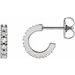 Platinum 1/3 CTW Natural Diamond French-Set 10 mm Huggie Hoop Earrings