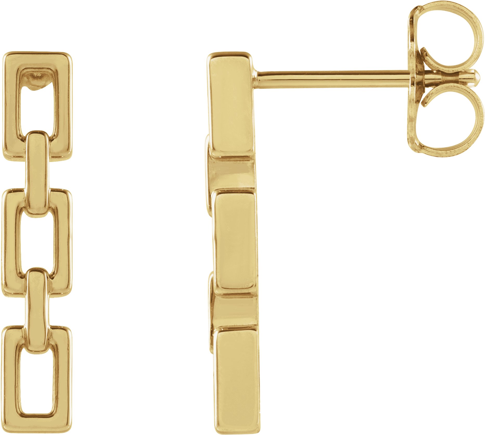 14K Yellow Chain Link Earrings