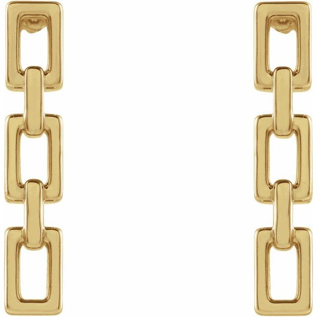 14K Yellow Chain Link Earrings