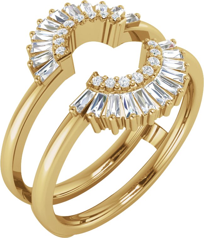 1/2 CTW Natural Diamond Ring Guard – 14K Yellow Gold