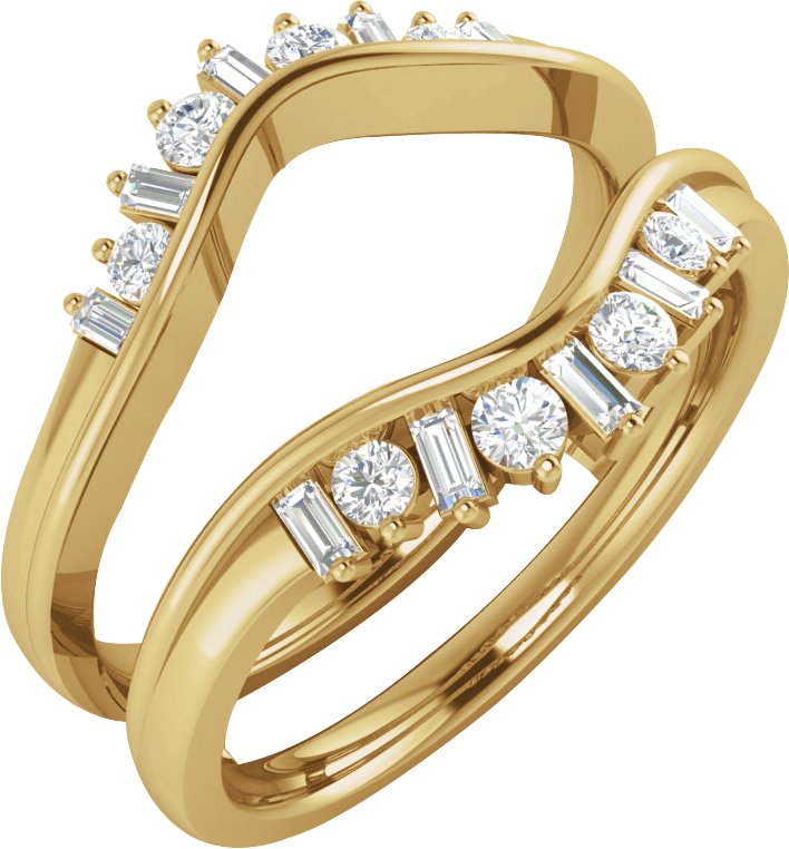3/8 CTW Natural Diamond Ring Guard – 14K Yellow Gold