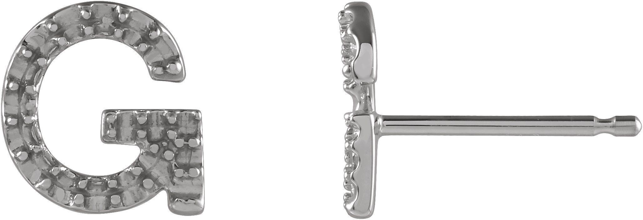 Accented Initial Stud Earrings