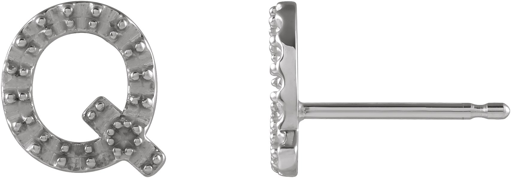 Accented Initial Stud Earrings