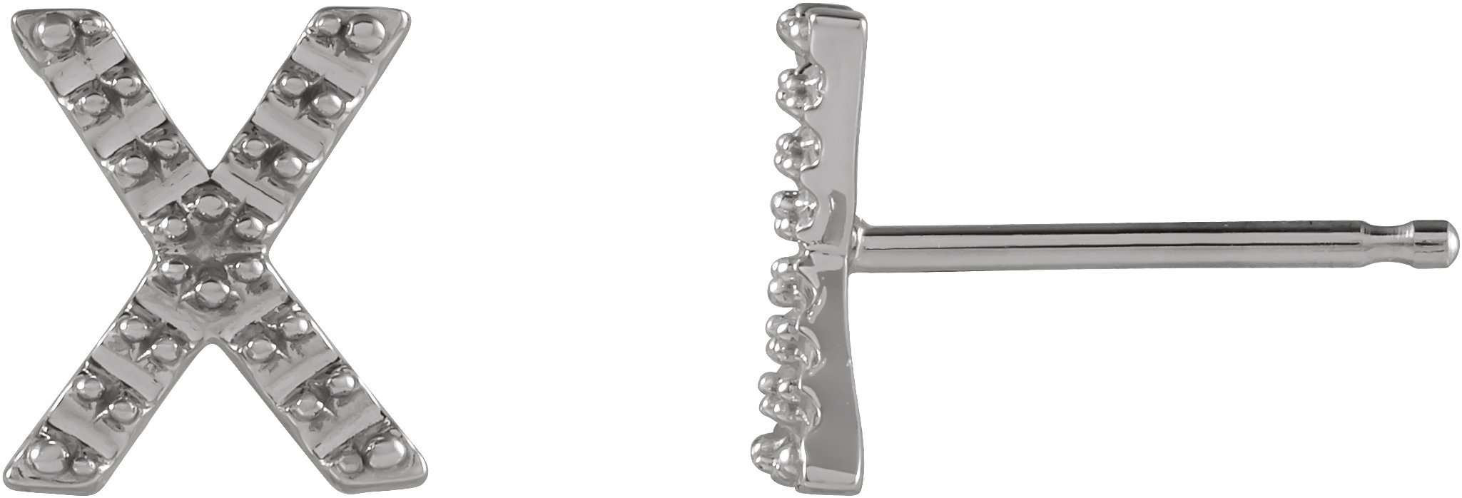 Accented Initial Stud Earrings
