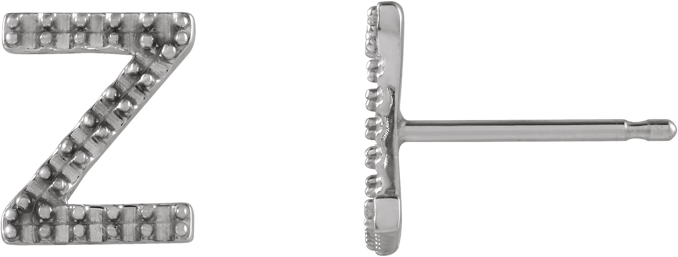 Accented Initial Stud Earrings