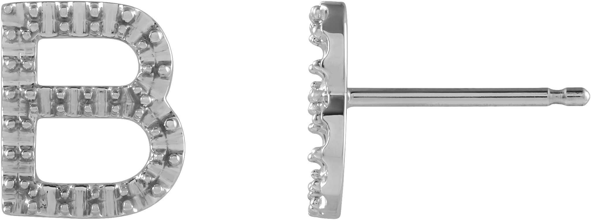 Accented Initial Stud Earrings