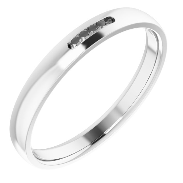 18K White 1.5 mm Round Mens Band Mounting