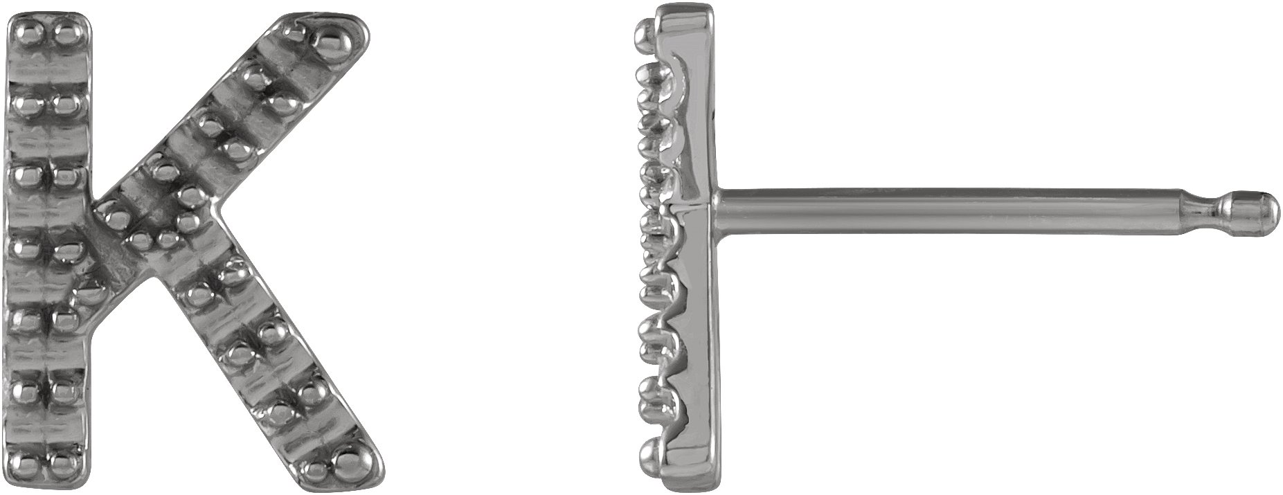 Accented Initial Stud Earrings