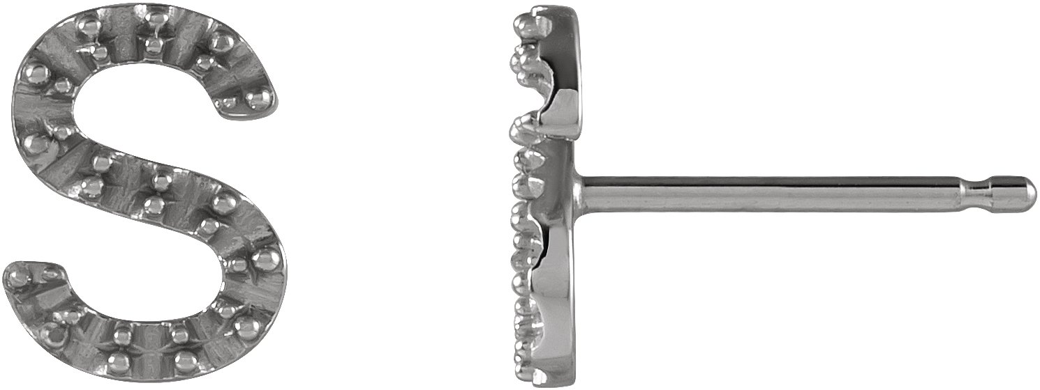 Accented Initial Stud Earrings