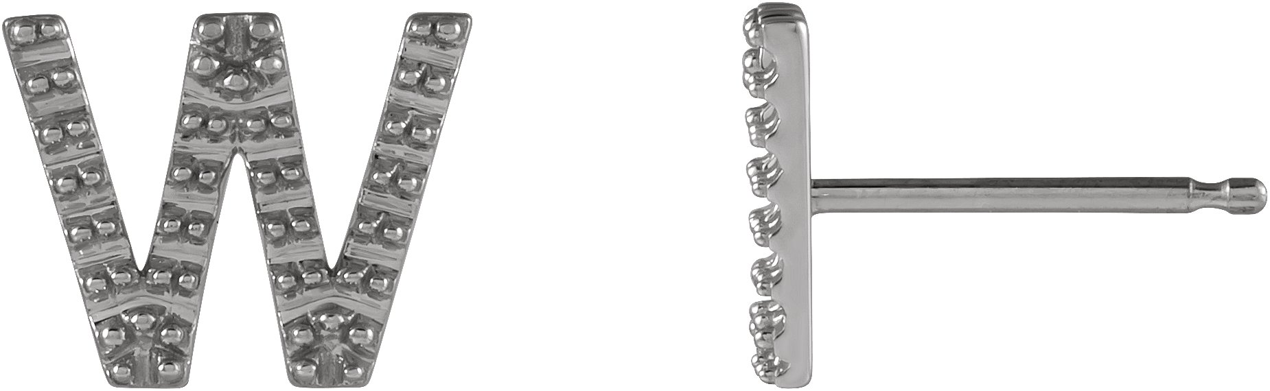 Accented Initial Stud Earrings