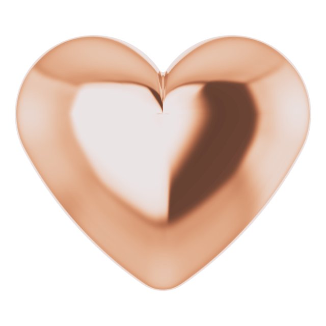 14K Rose Puffy Heart Pendant