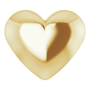 18K Yellow Puffy Heart Pendant