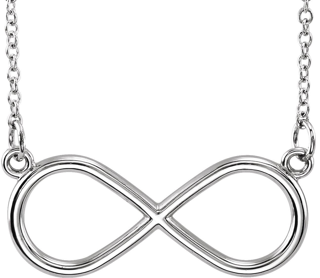14K White Infinity 17" Necklace