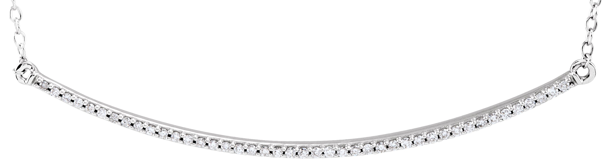 14K White 1/6 CTW Natural Diamond Bar 16-18 Necklace