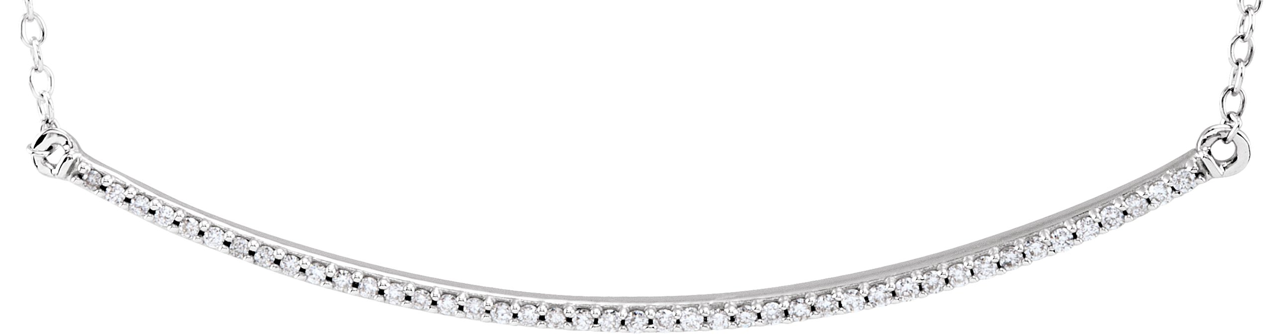 14K White 1/6 CTW Natural Diamond Bar 16-18" Necklace