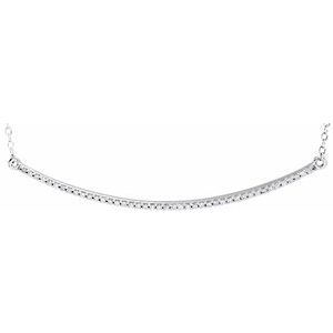 14K White 1/6 CTW Natural Diamond Bar 16-18" Necklace