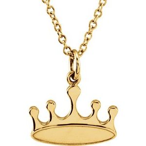 14K Yellow Tiny Posh® Crown 16-18" Necklace 
