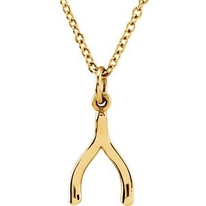14K Yellow Tiny Posh® Wishbone 16-18" Necklace