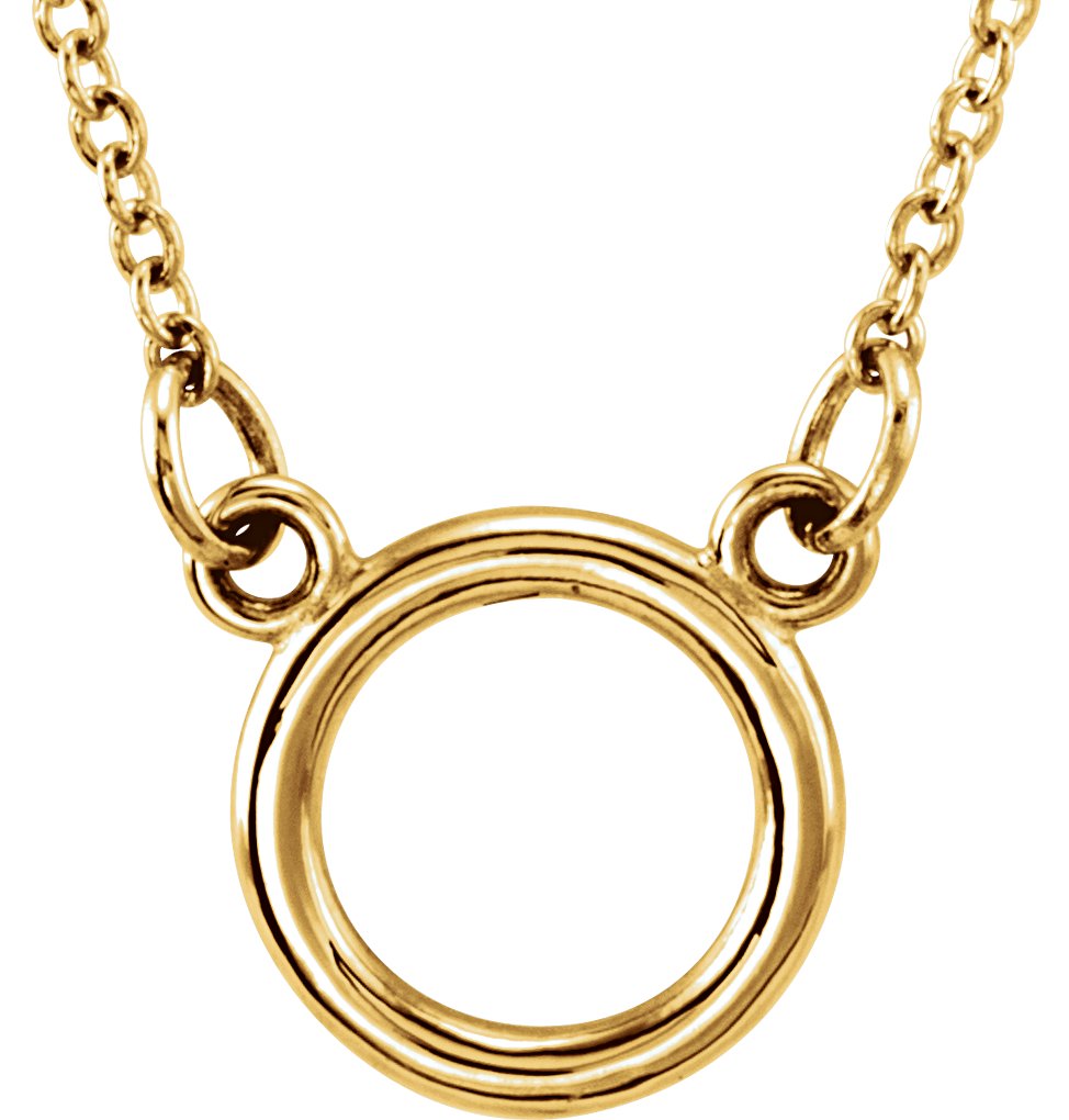 18K Yellow Vermeil Tiny Posh® Circle 16-18" Necklace 