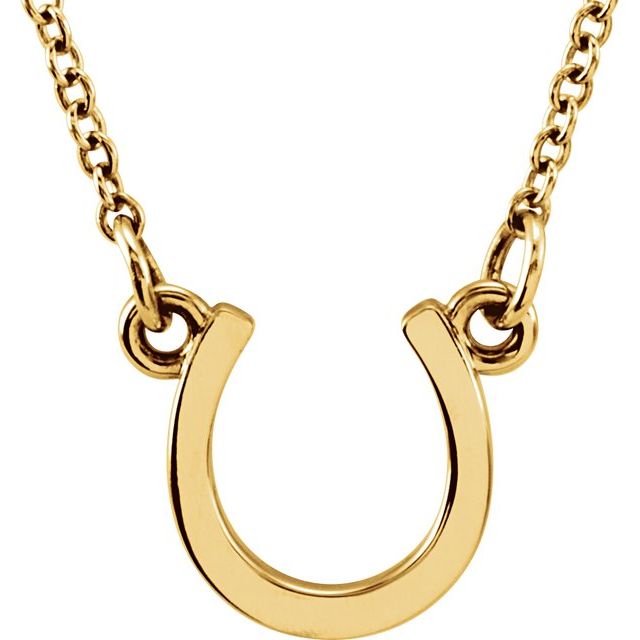 14K Yellow Tiny Posh® Horseshoe 16-18" Necklace 