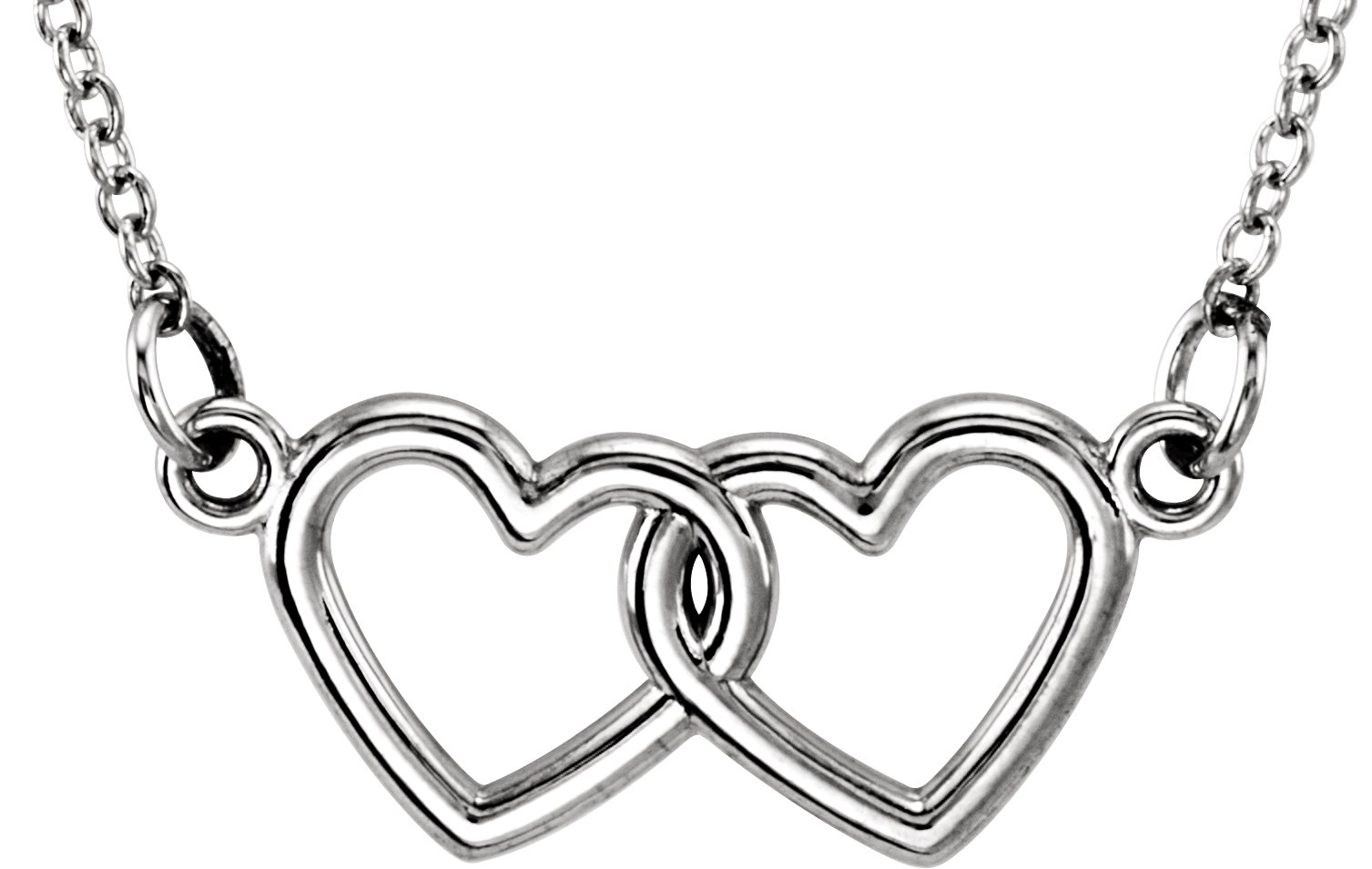 Sterling Silver Tiny Posh® Double Heart 16-18" Necklace 