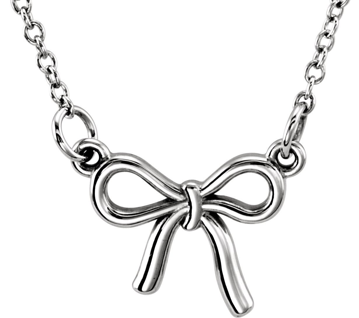 Sterling Silver Tiny Posh® Knotted Bow 16-18" Necklace 