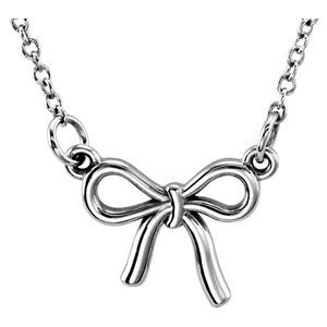 Sterling Silver Tiny Posh® Knotted Bow 16-18" Necklace 