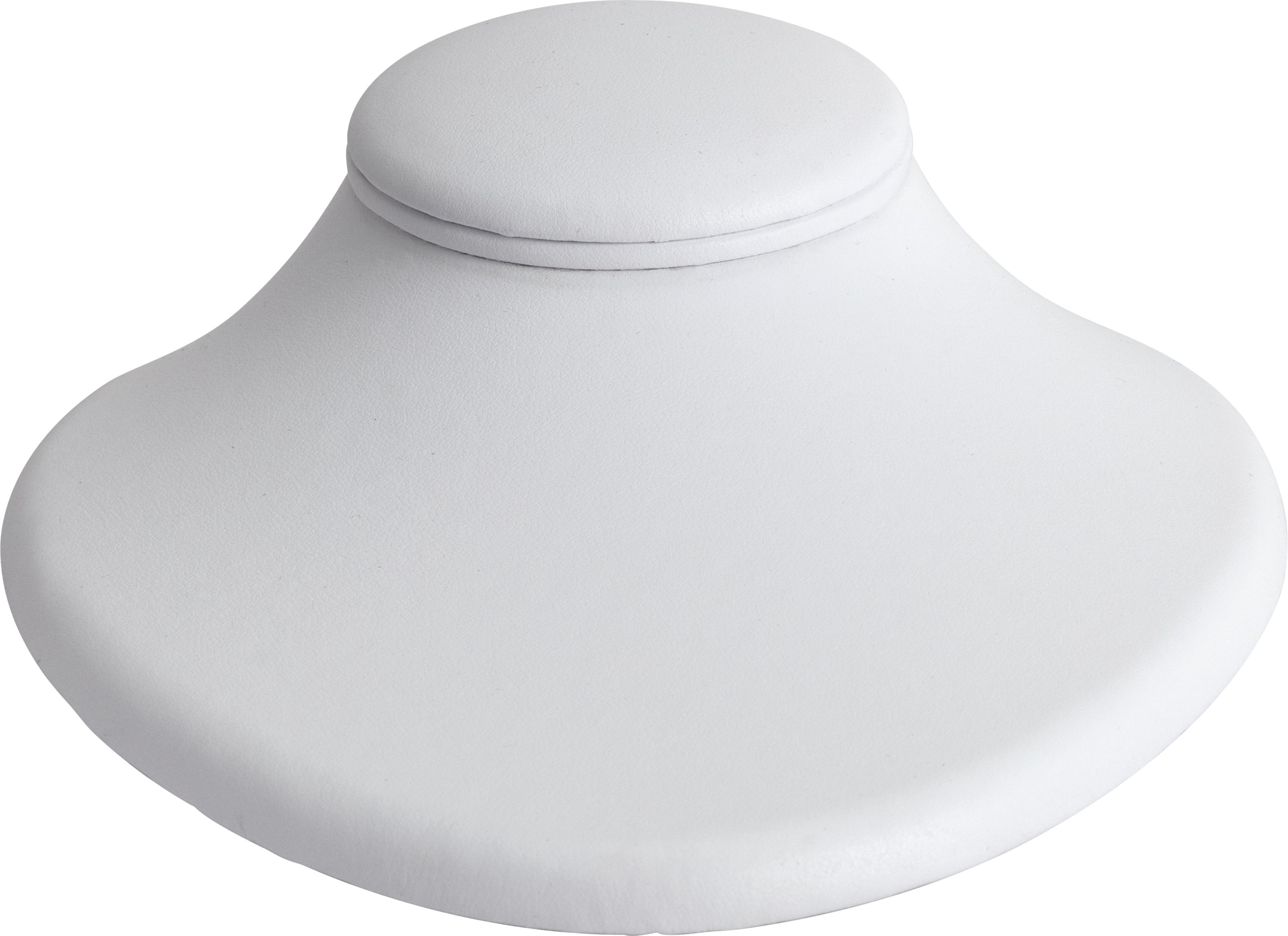 White Matte Leatherette Medium Horizontal Neck Form
