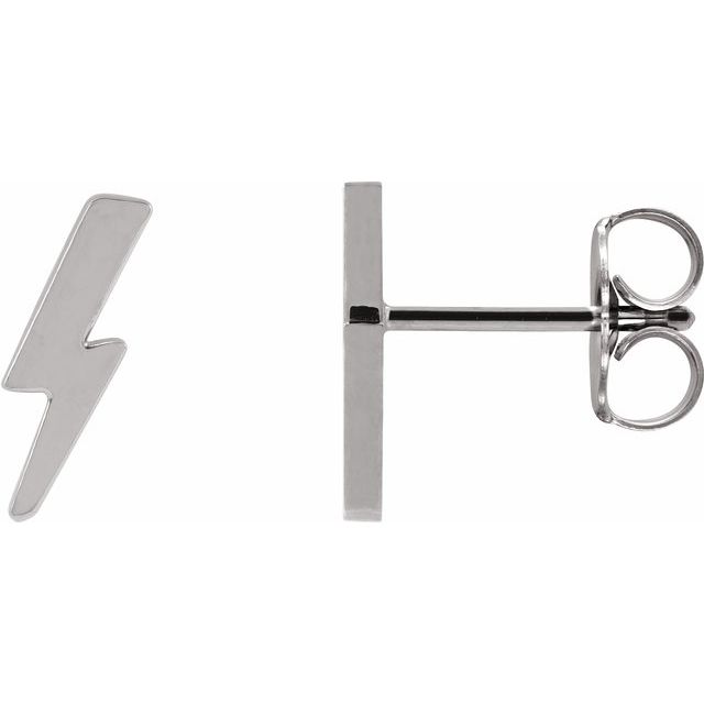 Sterling Silver Tiny Lightning Bolt Earrings