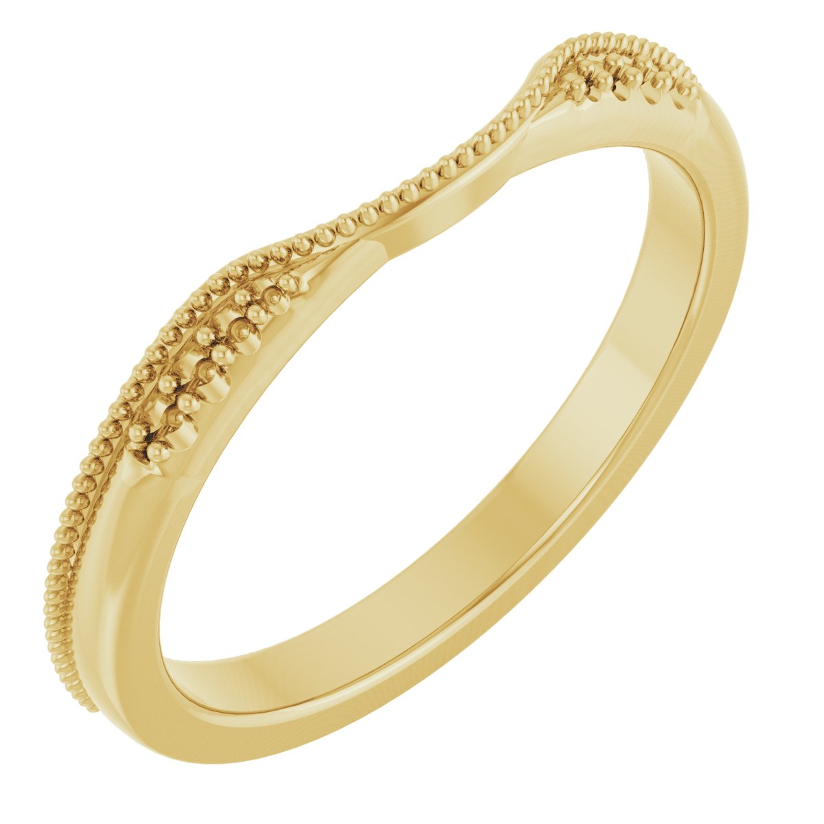 Milgrain Edge Accented Contour Band
