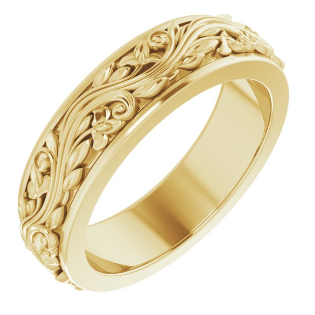 14K Yellow 5 mm Sculptural Band Size 5