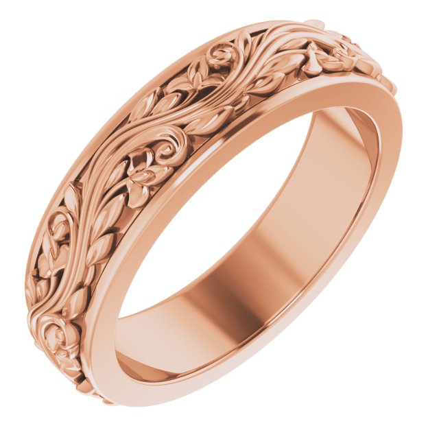 14K Rose 5 mm Sculptural Band Size 6