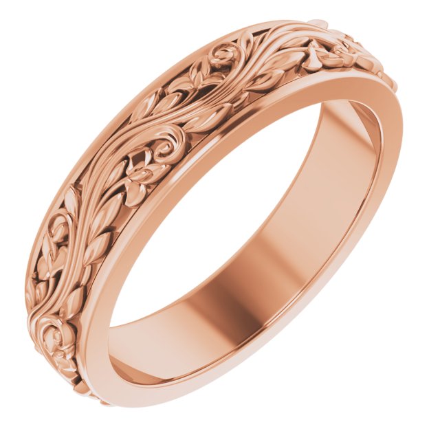 14K Rose 5 mm Sculptural Band Size 8.5