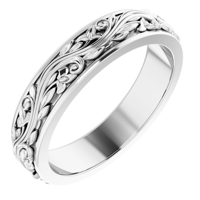 Sterling Silver 5 mm Sculptural Band Size 9.5