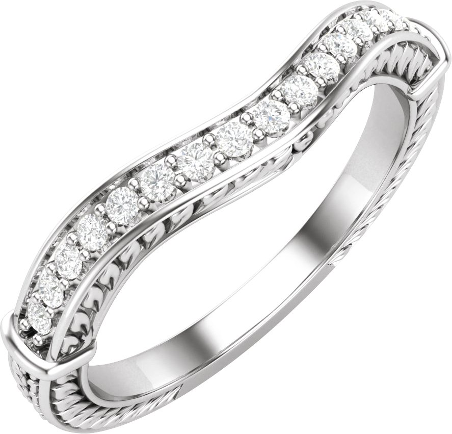 14K White 1/8 CTW Matching Diamond Band