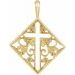 14K Yellow 23.39x18 mm Ornate Pierced Cross Pendant