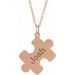 18K Rose Gold-Plated Sterling Silver 15.65x12 mm Engravable Puzzle Piece 16-18