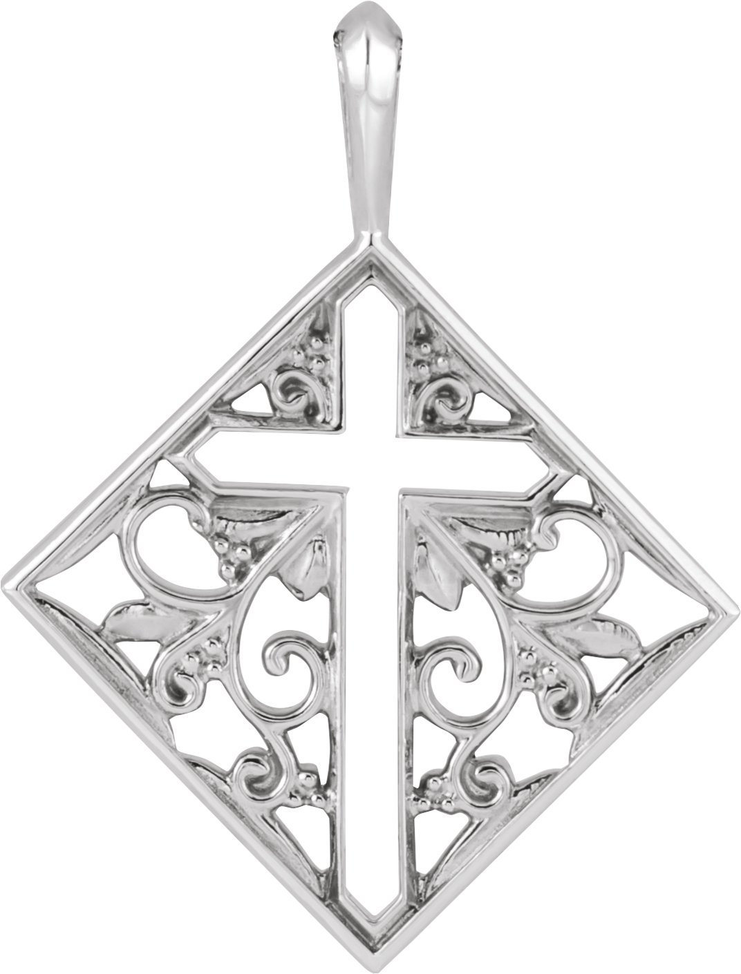 Sterling Silver 23.39x18 mm Ornate Pierced Cross Pendant Ref 17097248