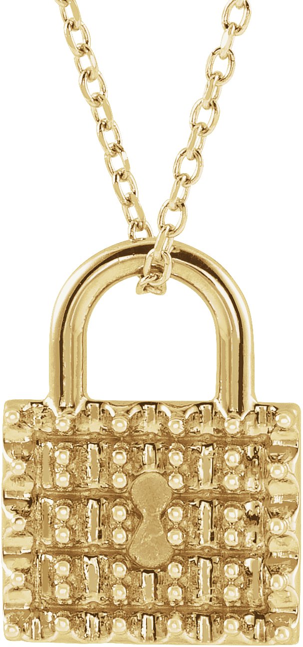 14K Yellow Lock 16-18