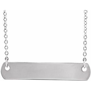 Sterling Silver 26x4.7 mm Bar 18" Necklace 