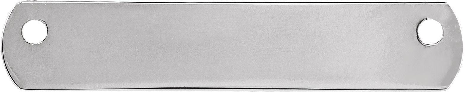 Platinum 26.2x5.2 mm Engravable Bar Necklace Center