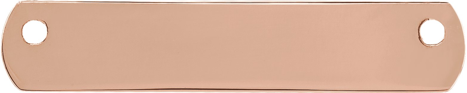 14K Rose 26.2x5.2 mm Engravable Bar Necklace Center